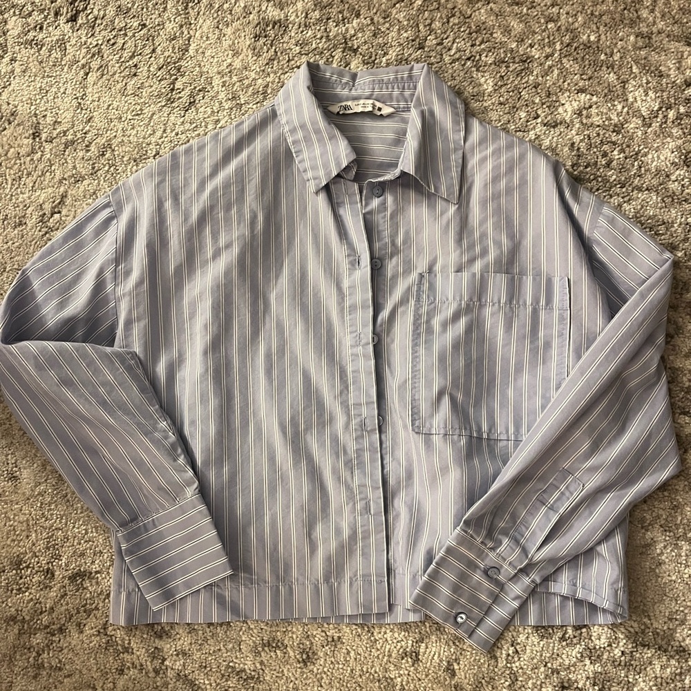 Zara cropped formal blouse
